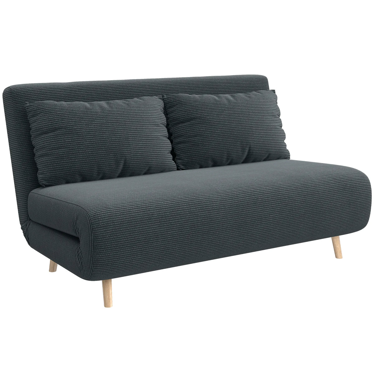 Dvivietė sofa-lova, reguliuojama, 141 x 90 x 81 cm, tamsiai pilka