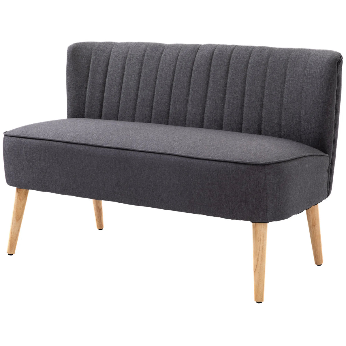Dvivietė sofa, minkšta, iki 220 kg, tamsiai pilka