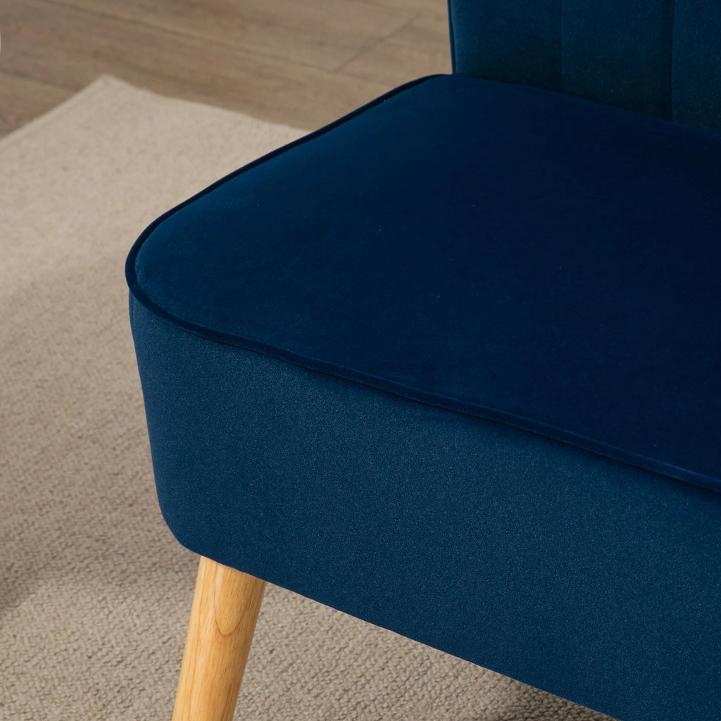 Dvivietė sofa, modernaus dizaino, 117 cm, tamsiai mėlyna