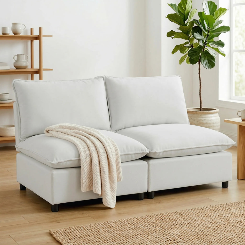 Dvivietė sofa, modulinė, 146 cm pločio, pilka