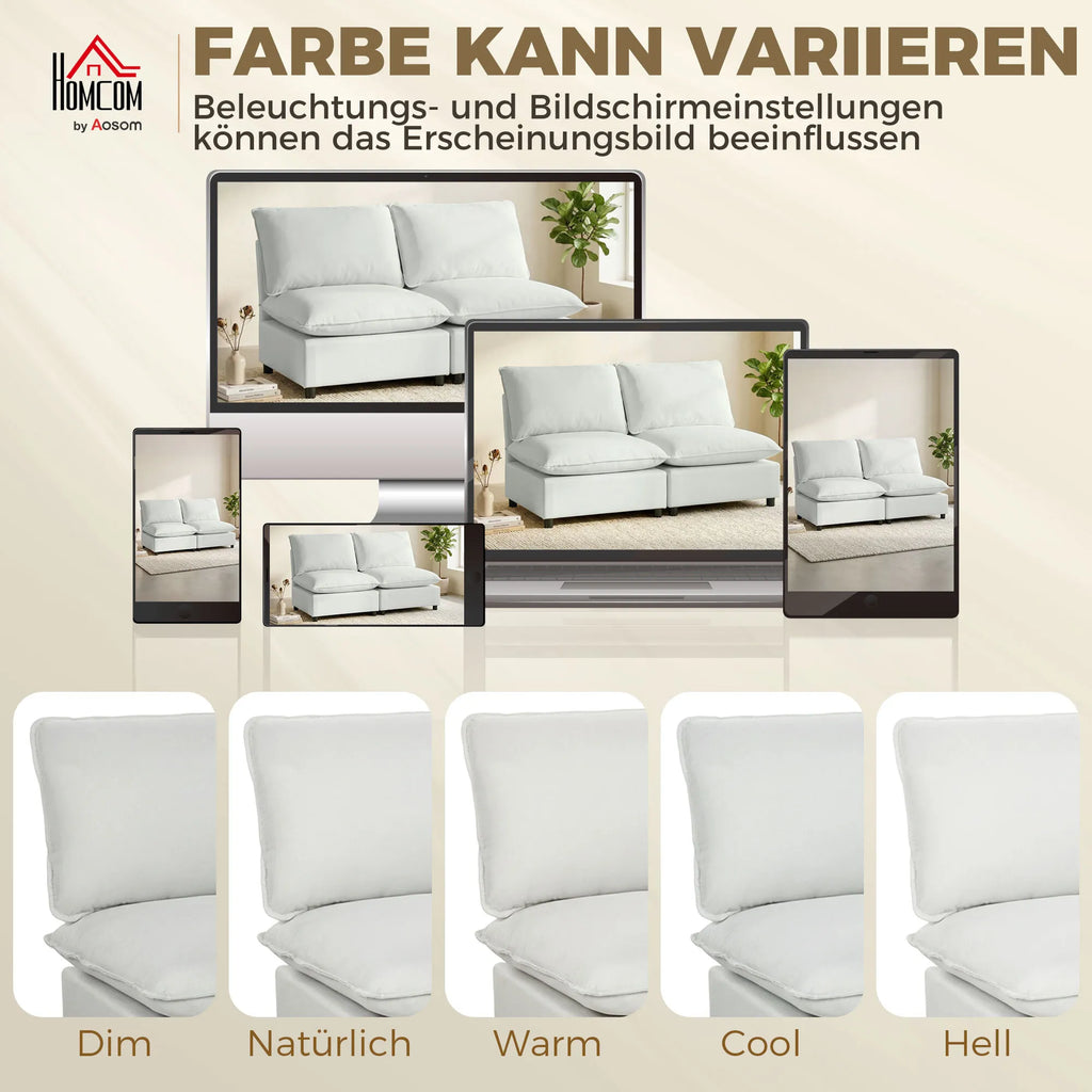 Dvivietė sofa, modulinė, 146 cm pločio, pilka