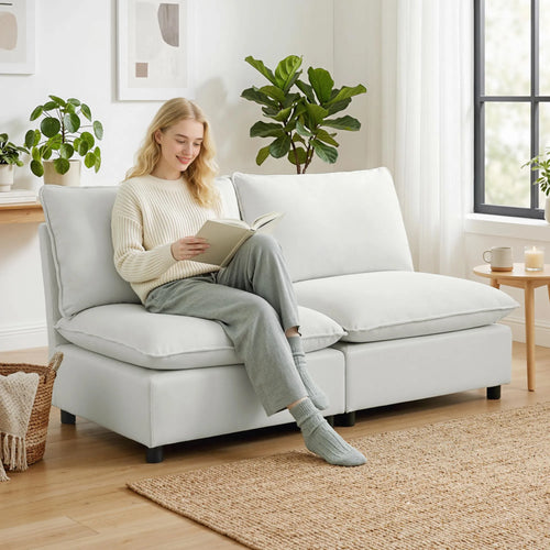 Dvivietė sofa, modulinė, 146 cm pločio, pilka