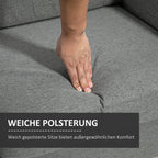 ® Dvivietė sofa | Nuimami pagalvėlės | Linas, putplastis, kaučiukmedis | Šviesiai pilka | 141 x 70 x 78 cm