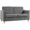 ® Dvivietė sofa | Nuimami pagalvėlės | Linas, putplastis, kaučiukmedis | Šviesiai pilka | 141 x 70 x 78 cm
