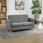 ® Dvivietė sofa | Nuimami pagalvėlės | Linas, putplastis, kaučiukmedis | Šviesiai pilka | 141 x 70 x 78 cm