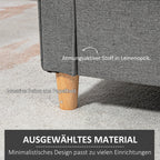® Dvivietė sofa | Nuimami pagalvėlės | Linas, putplastis, kaučiukmedis | Šviesiai pilka | 141 x 70 x 78 cm