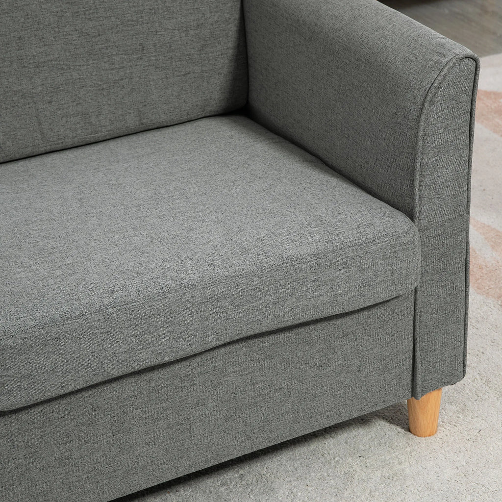 ® Dvivietė sofa | Nuimami pagalvėlės | Linas, putplastis, kaučiukmedis | Šviesiai pilka | 141 x 70 x 78 cm