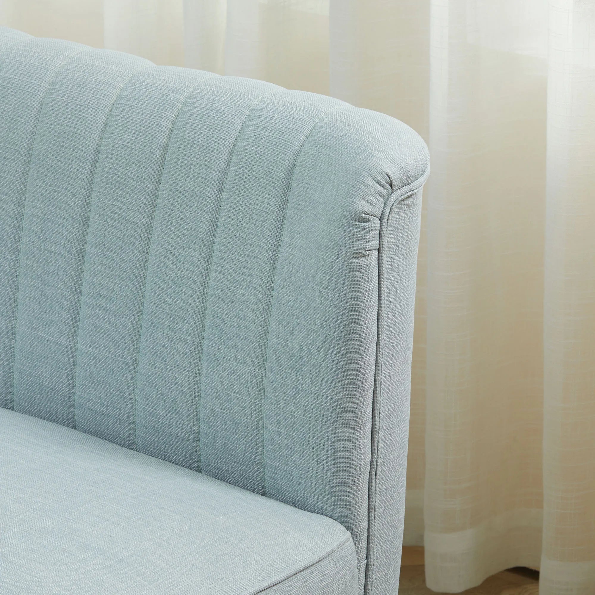 Dvivietė sofa, paminkštinta, iki 220 kg, šviesiai žalia