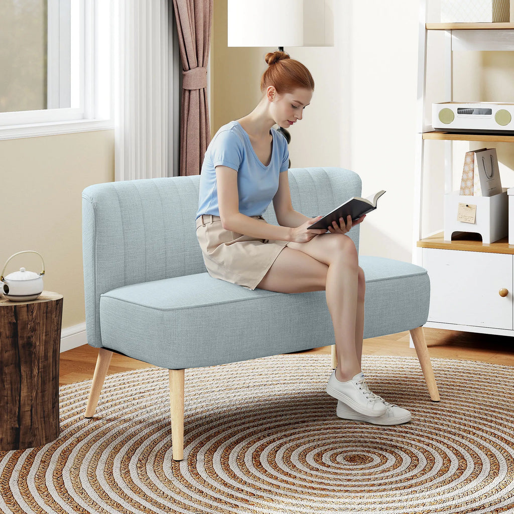 Dvivietė sofa, paminkštinta, iki 220 kg, šviesiai žalia