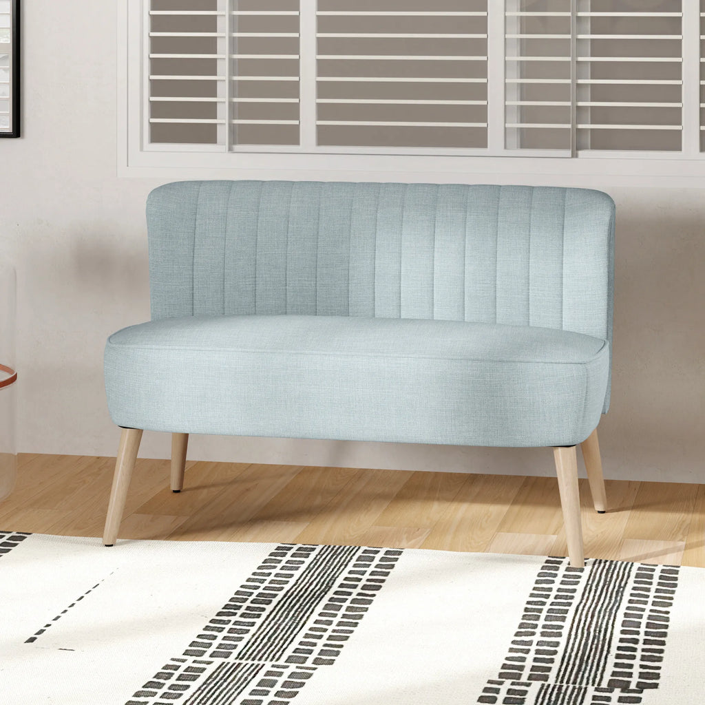 Dvivietė sofa, paminkštinta, iki 220 kg, šviesiai žalia