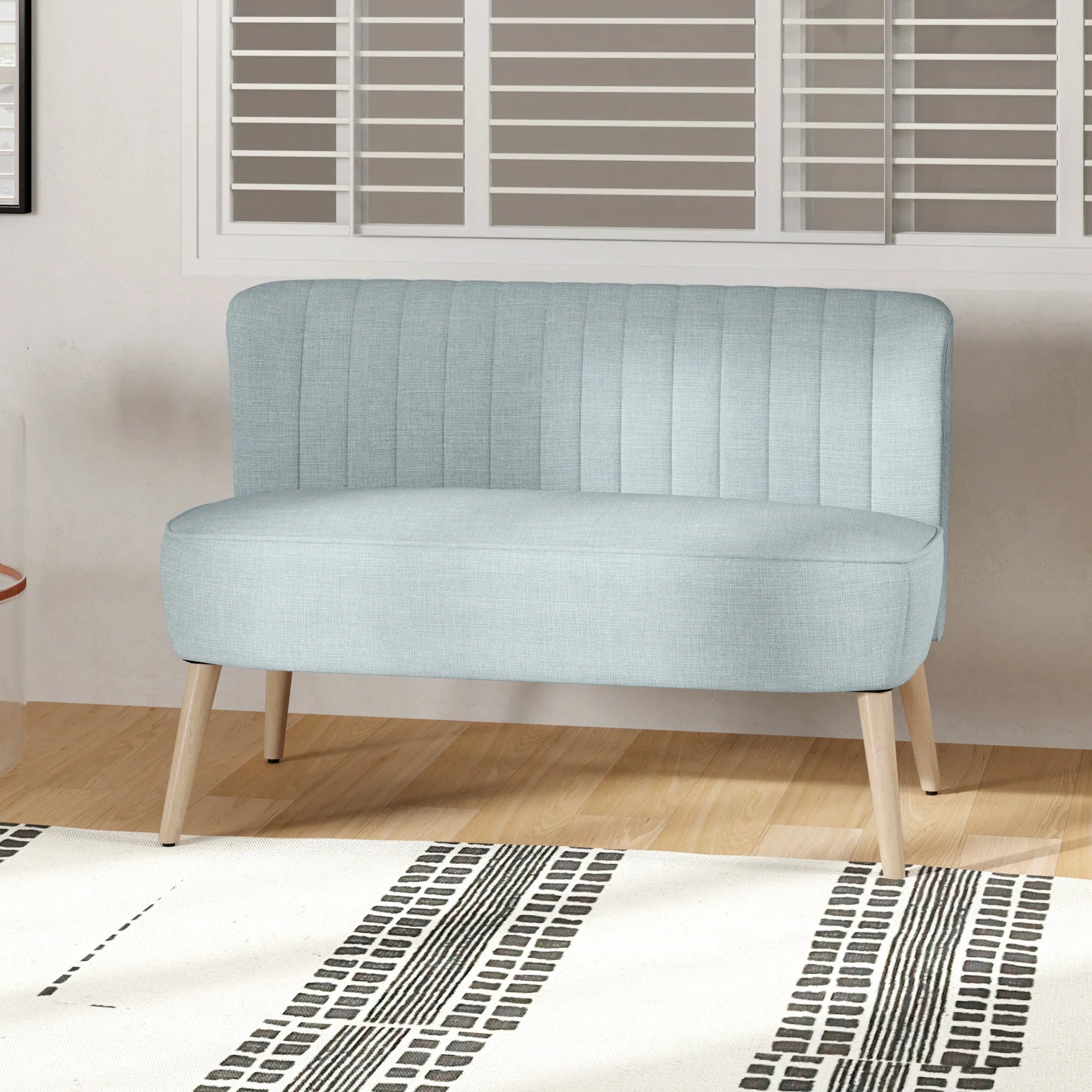 Dvivietė sofa, paminkštinta, iki 220 kg, šviesiai žalia