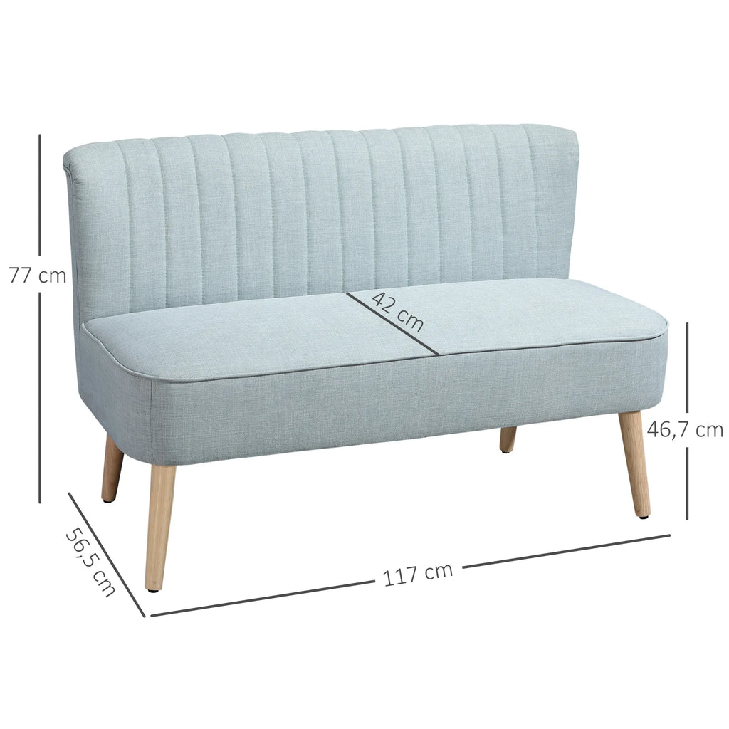 Dvivietė sofa, paminkštinta, iki 220 kg, šviesiai žalia