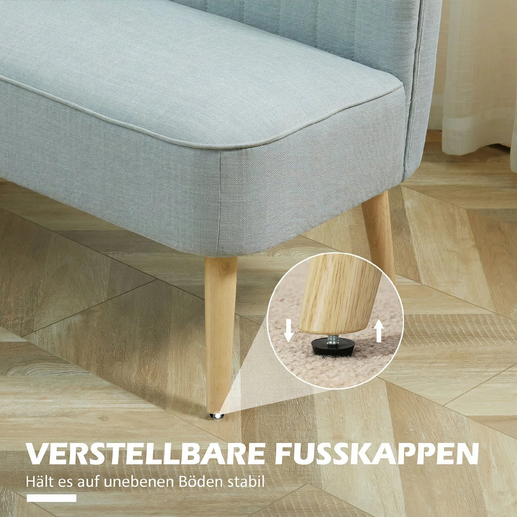 Dvivietė sofa, paminkštinta, iki 220 kg, šviesiai žalia