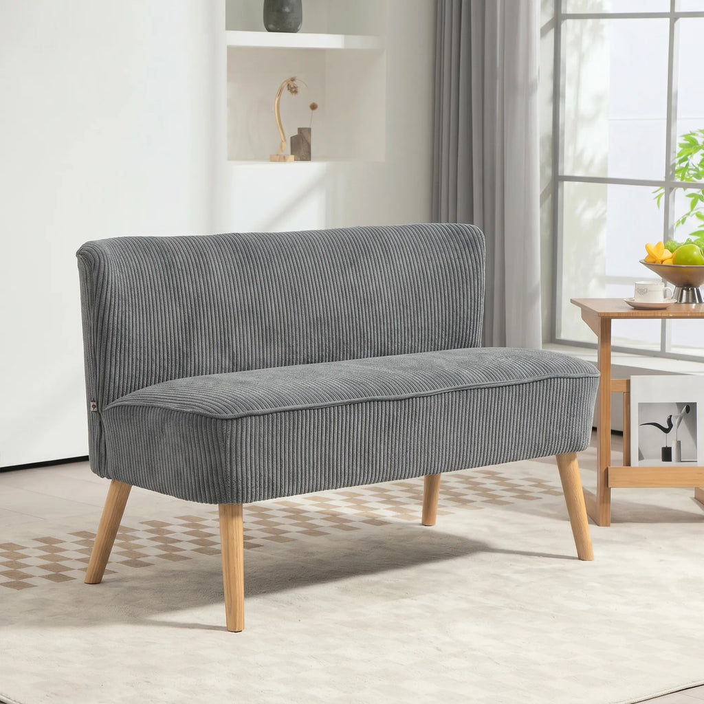 Dvivietė sofa, poliesteris, 117 x 56,5 x 77 cm, pilka