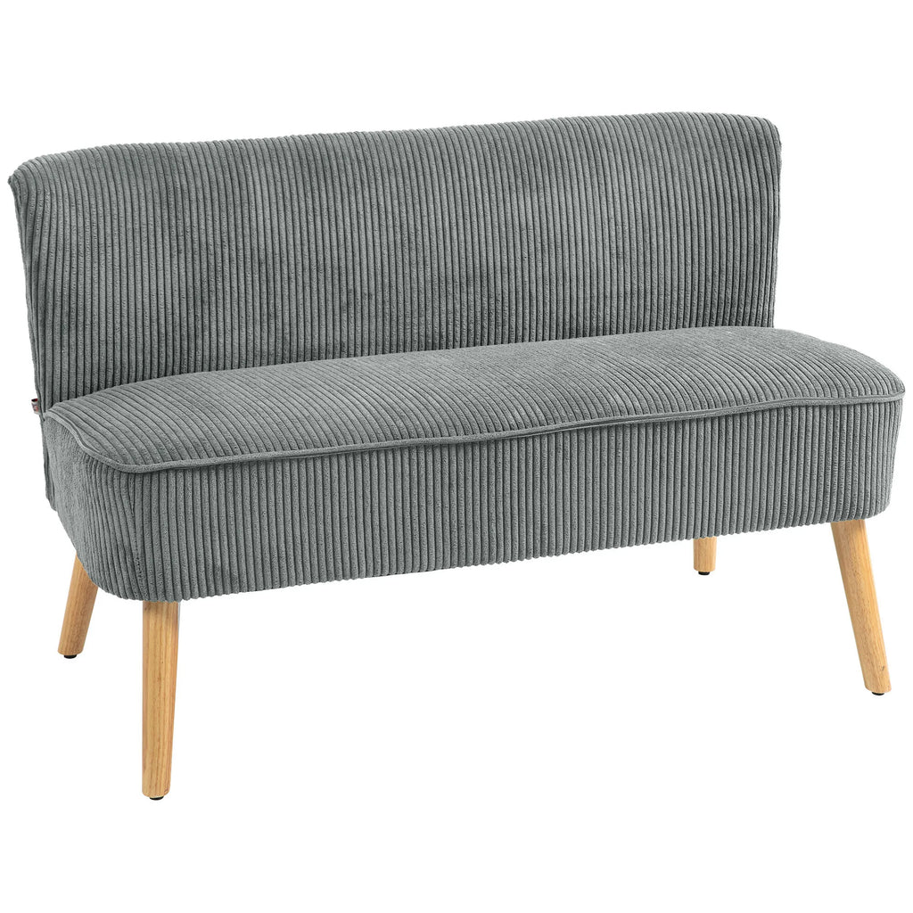 Dvivietė sofa, poliesteris, 117 x 56,5 x 77 cm, pilka