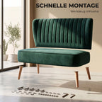 Dvivietė sofa, retro stiliaus, 117 cm, tamsiai žalia
