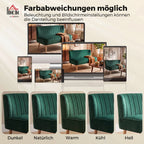 Dvivietė sofa, retro stiliaus, 117 cm, tamsiai žalia
