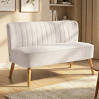Dvivietė sofa, retro stilius, iki 220 kg, kreminė balta