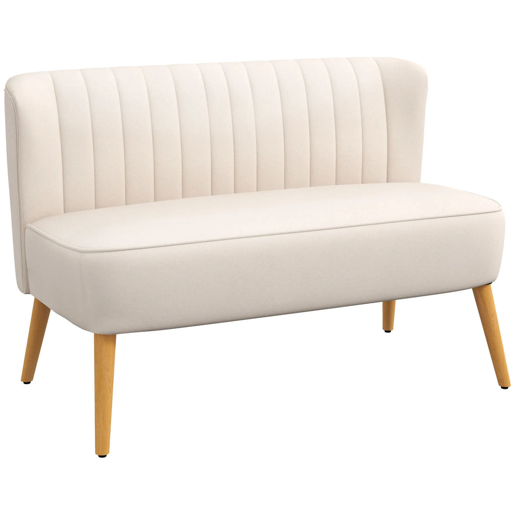 Dvivietė sofa, retro stilius, iki 220 kg, kreminė balta