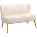 Dvivietė sofa, retro stilius, iki 220 kg, kreminė balta