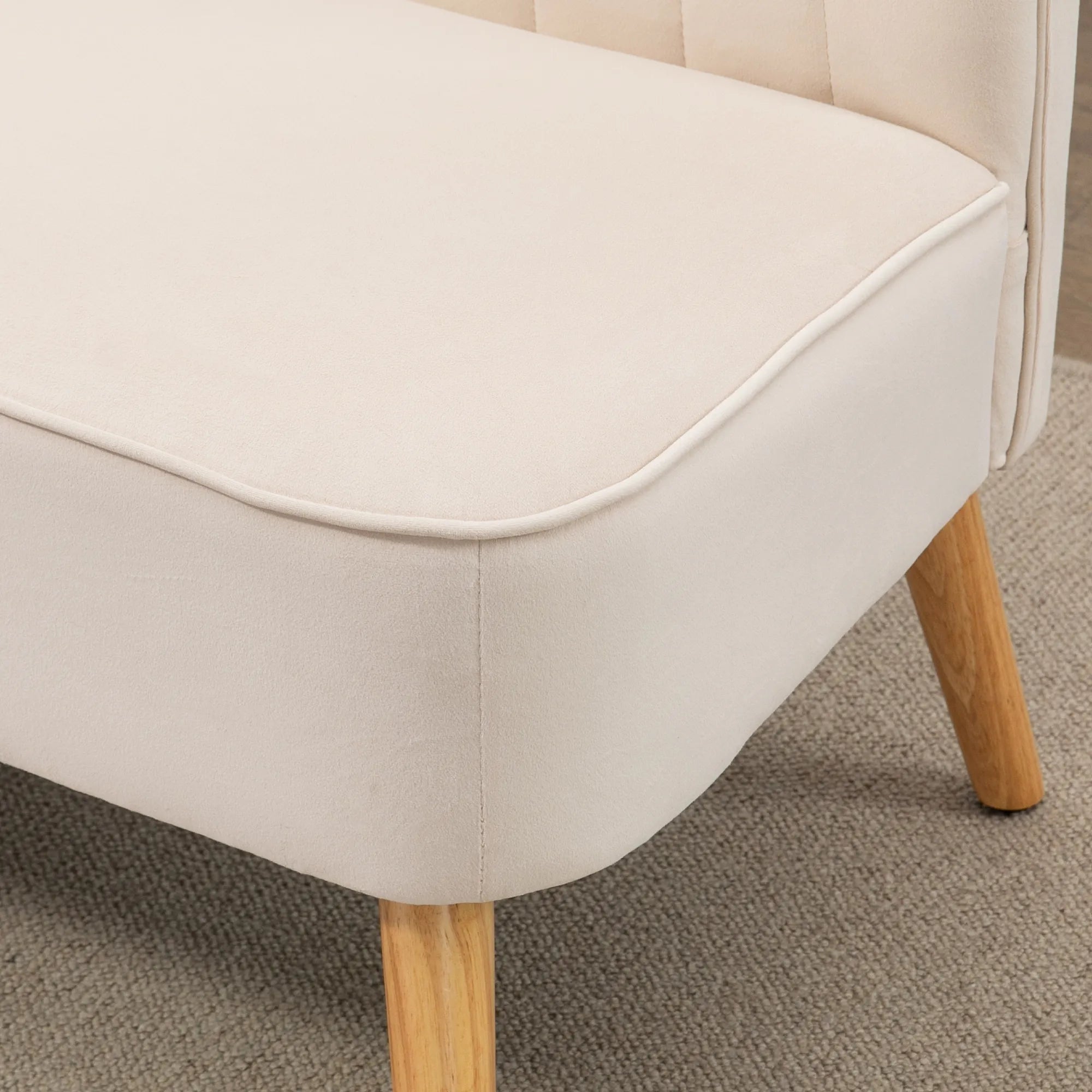 Dvivietė sofa, retro stilius, iki 220 kg, kreminė balta