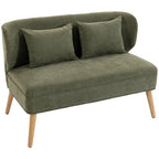 Dvivietė sofa, šenilinė, su sparno formos atlošu, tamsiai žalia