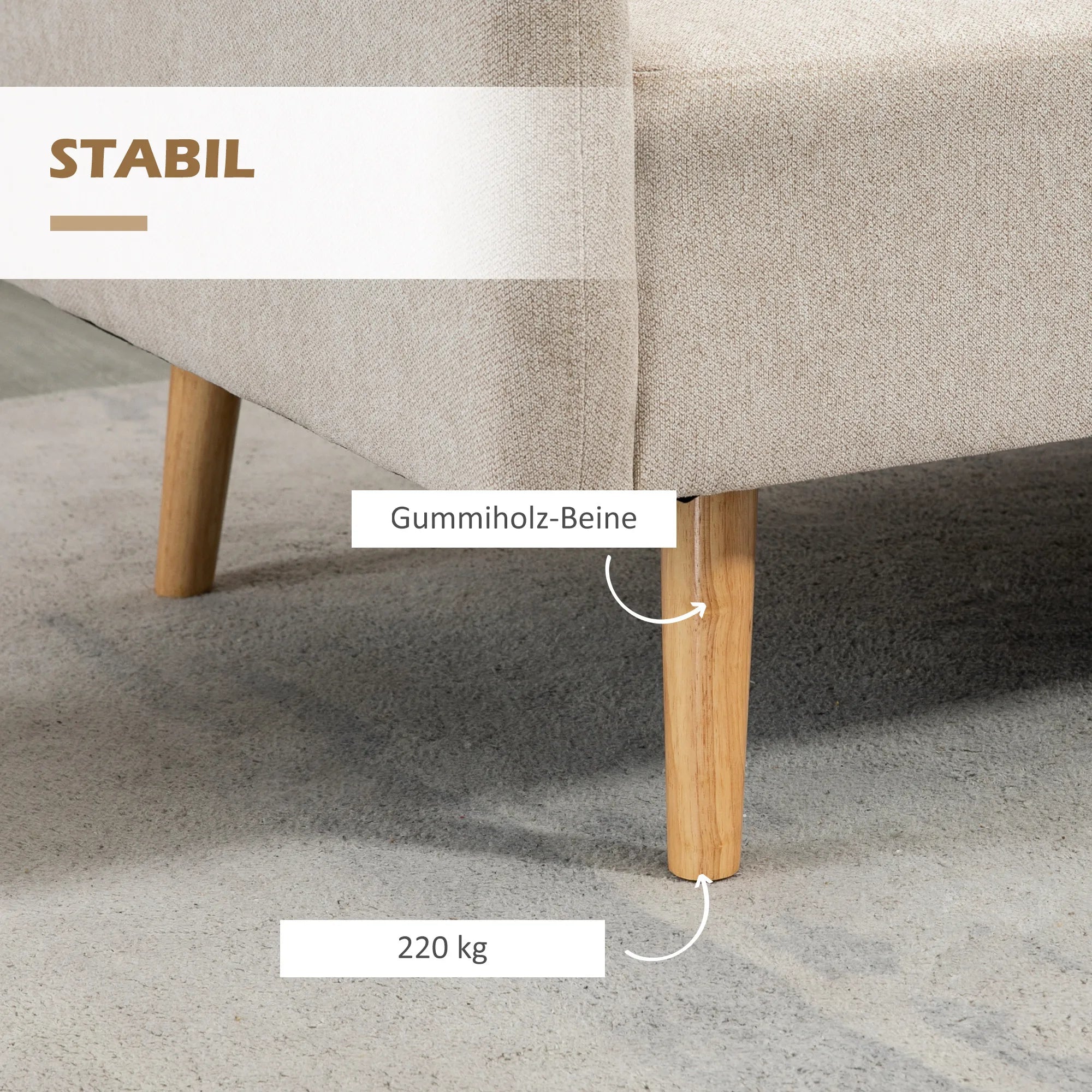 Dvivietė sofa su 2 pagalvėmis, 130x70x80 cm, kreminė