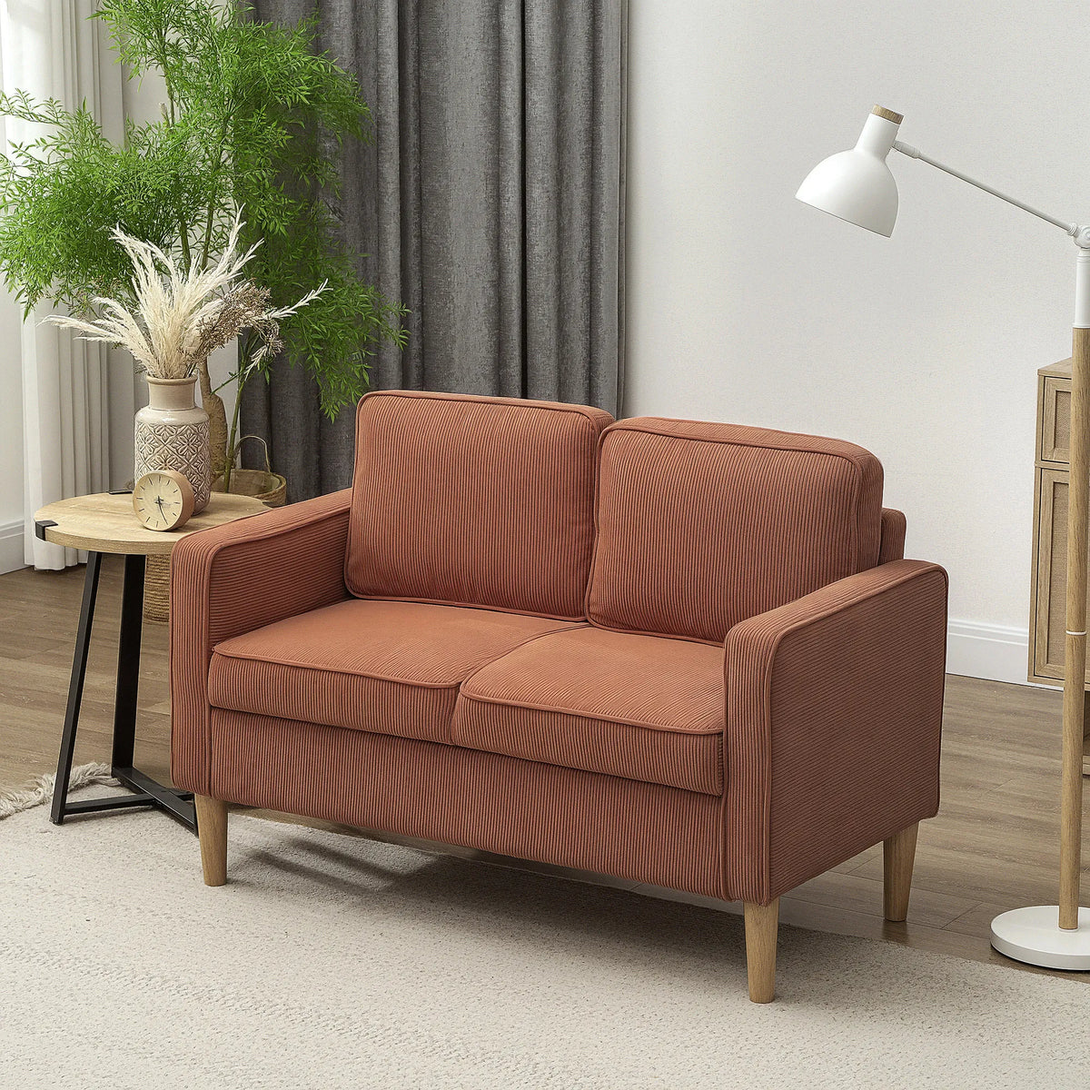 Dvivietė sofa su daiktadėže, 117 × 63 × 79 cm, oranžinė