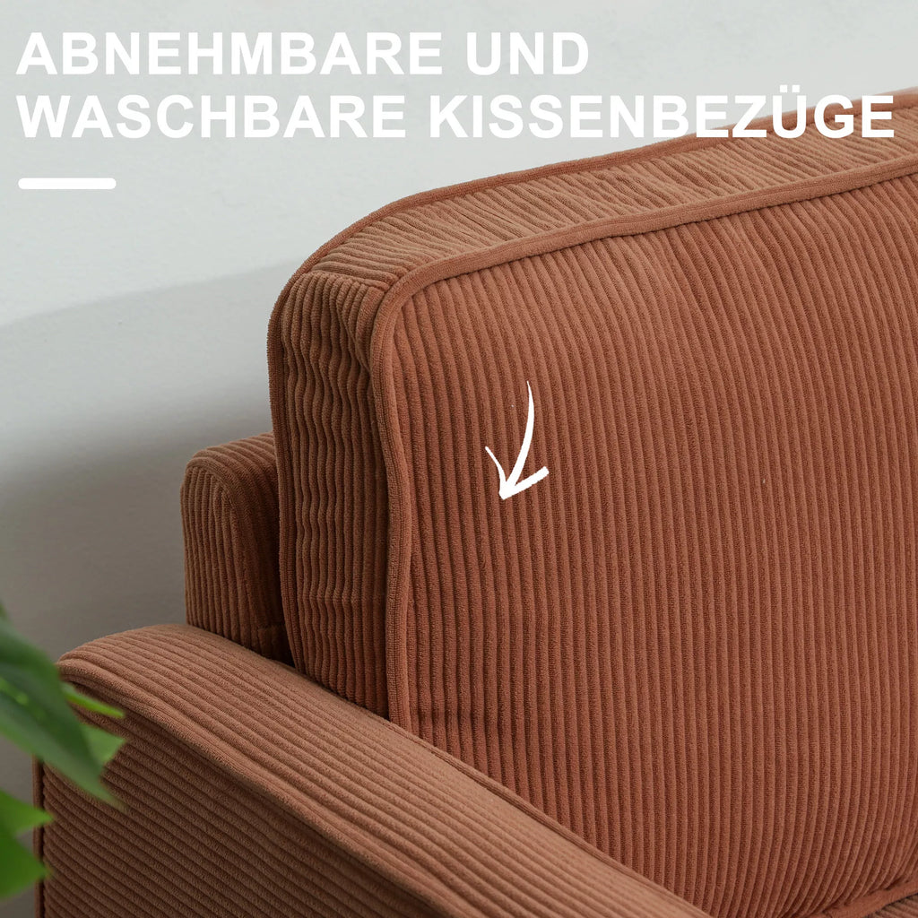 Dvivietė sofa su daiktadėže, 117 x 63 x 79 cm, oranžinė