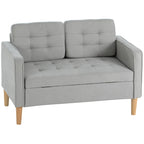 Dvivietė sofa su daiktadėže, šviesiai pilka
