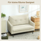 Dvivietė sofa su metalinėmis kojelėmis, kreminė balta