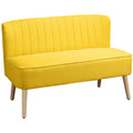 Dvivietė sofa, su paminkštinimu, iki 220 kg, 117 x 56,5 x 77 cm, geltona