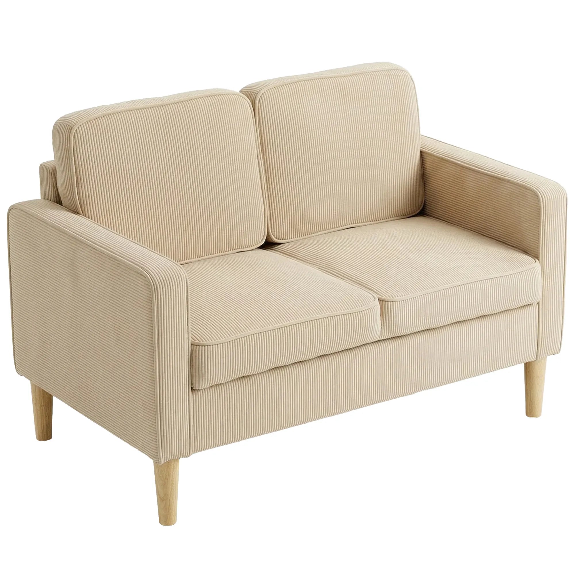 Dvivietė sofa su patalynės dėže, 117x63x79 cm, smėlio spalvos