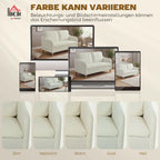 Dvivietė sofa su šerpa audiniu 137 cm, kreminė