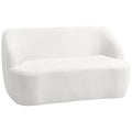 Dvivietė sofa, suapvalintu dizainu, iki 220 kg, kreminė balta