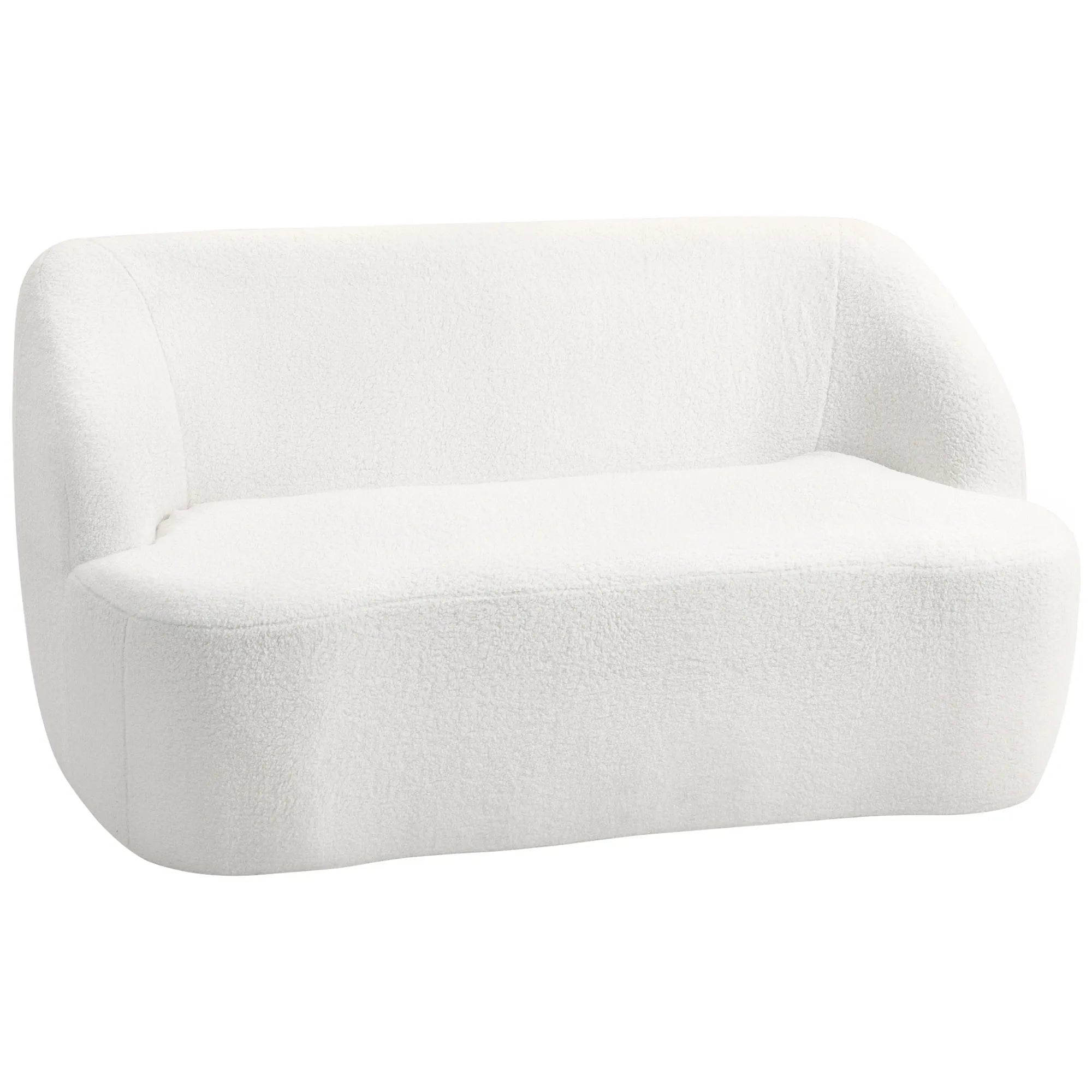 Dvivietė sofa, suapvalintu dizainu, iki 220 kg, kreminė balta