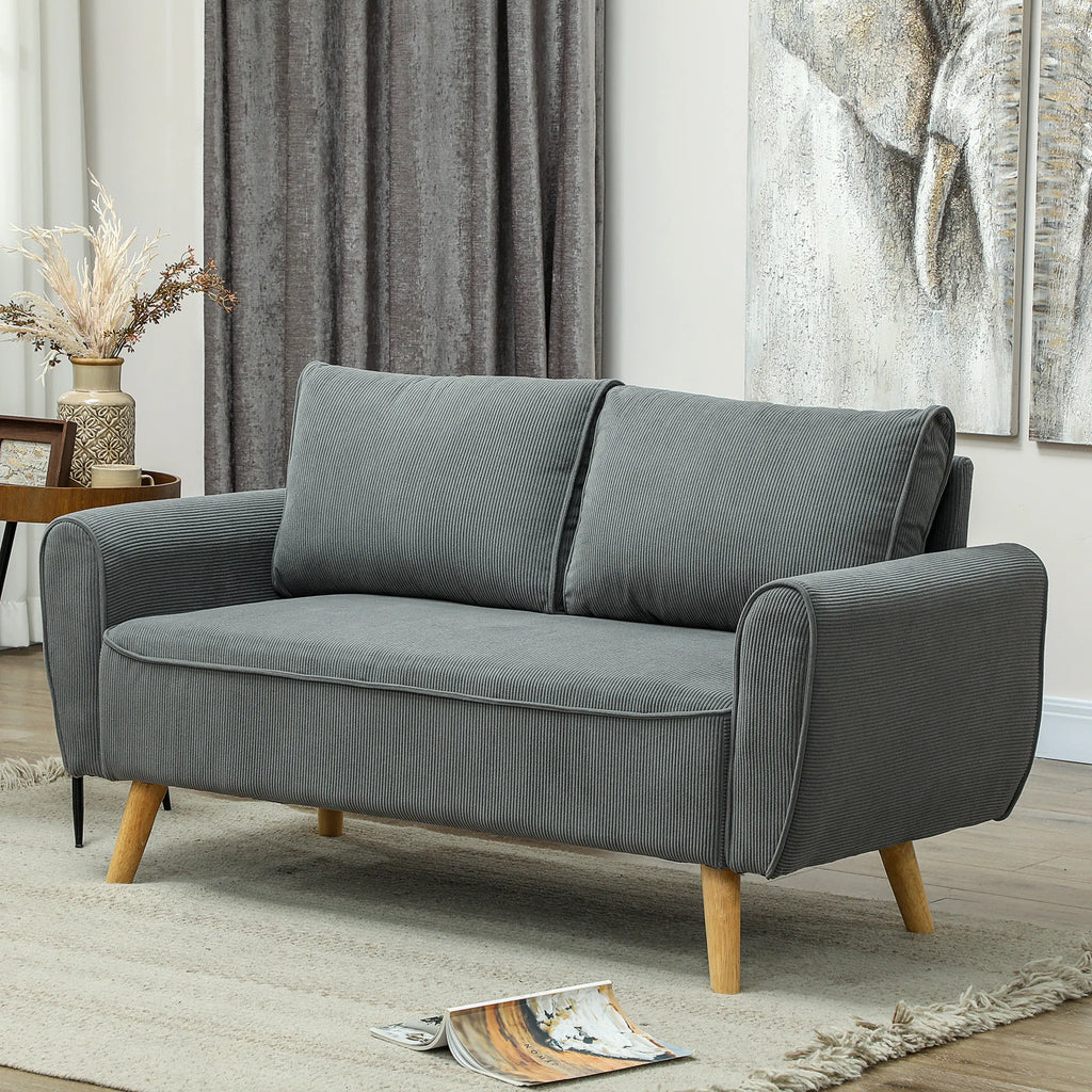 Dvivietė sofa, veliūrinė sofa, 145 × 75 × 78 cm, tamsiai pilka