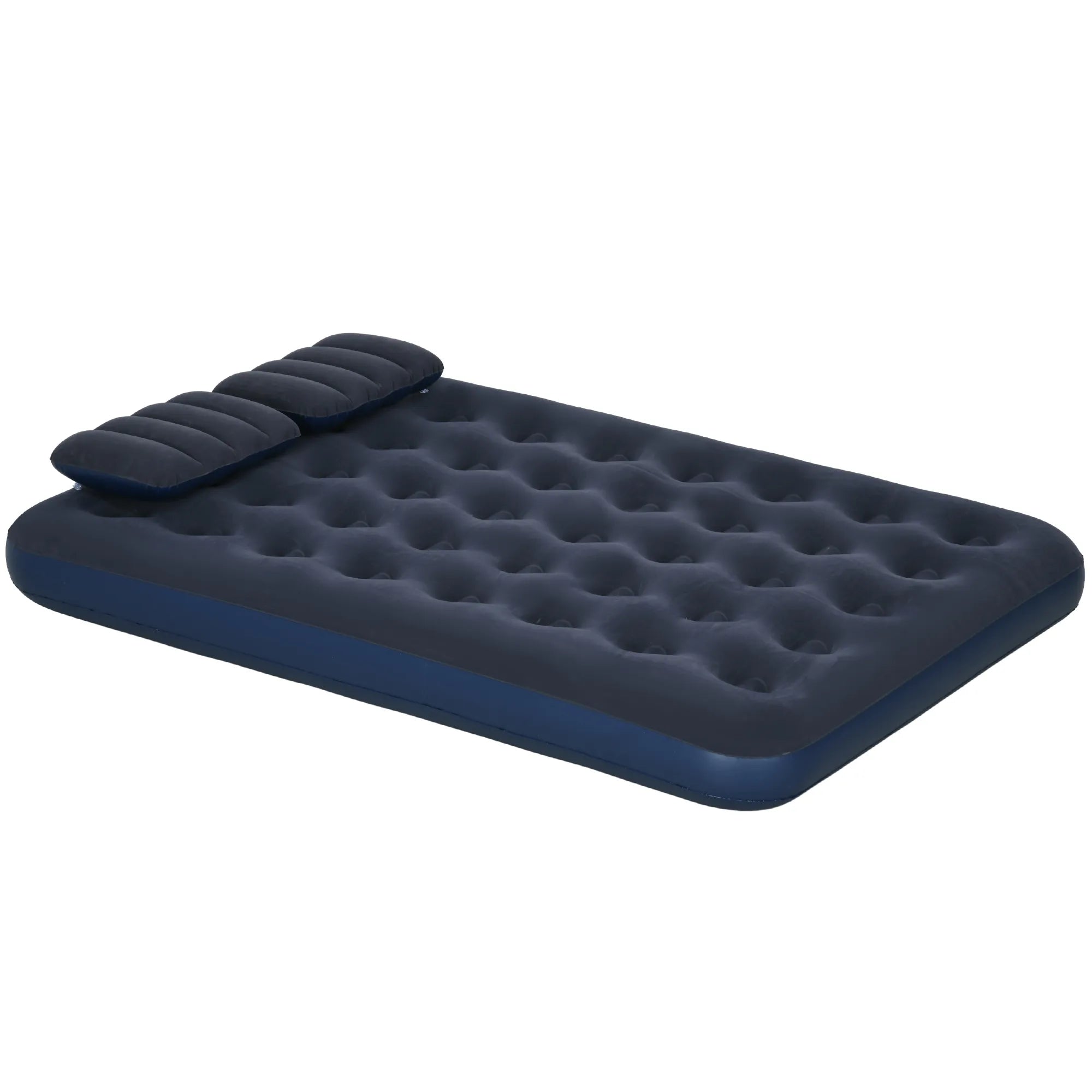 Dvivietis pripučiamas čiužinys su pompa plastikinis 203x152x22cm mėlynas