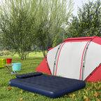 Dvivietis pripučiamas čiužinys su pompa plastikinis 203x152x22cm mėlynas