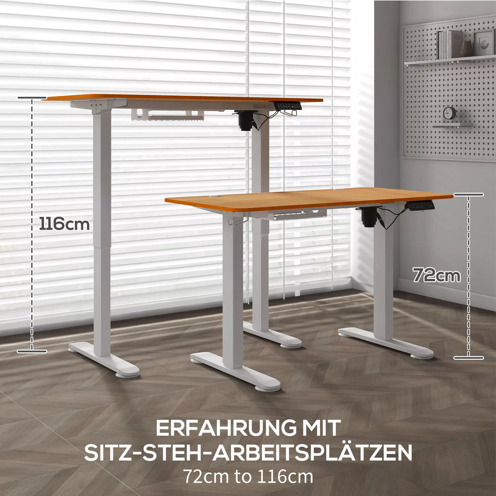 Stovimas stalas, reguliuojamo aukščio, 120x60x72-116cm, natūrali/balta