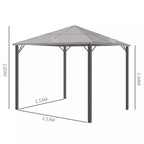 Schema su paviljono matmenimis: 3 × 3 m, aukštis 2,63 m