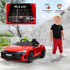 Vaikiško elektromobilio schema su matmenimis 103, 97, 58 ir 41 cm bei vaikas