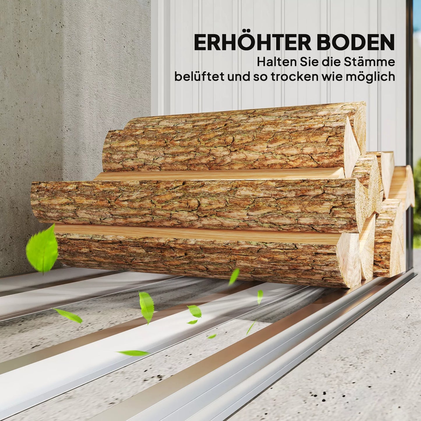 Malkinė, malkų stoginė, plienas, paaukštintos grindys, šlaitinis stogas, 150 x 66,5 x 150 cm, tamsiai pilka