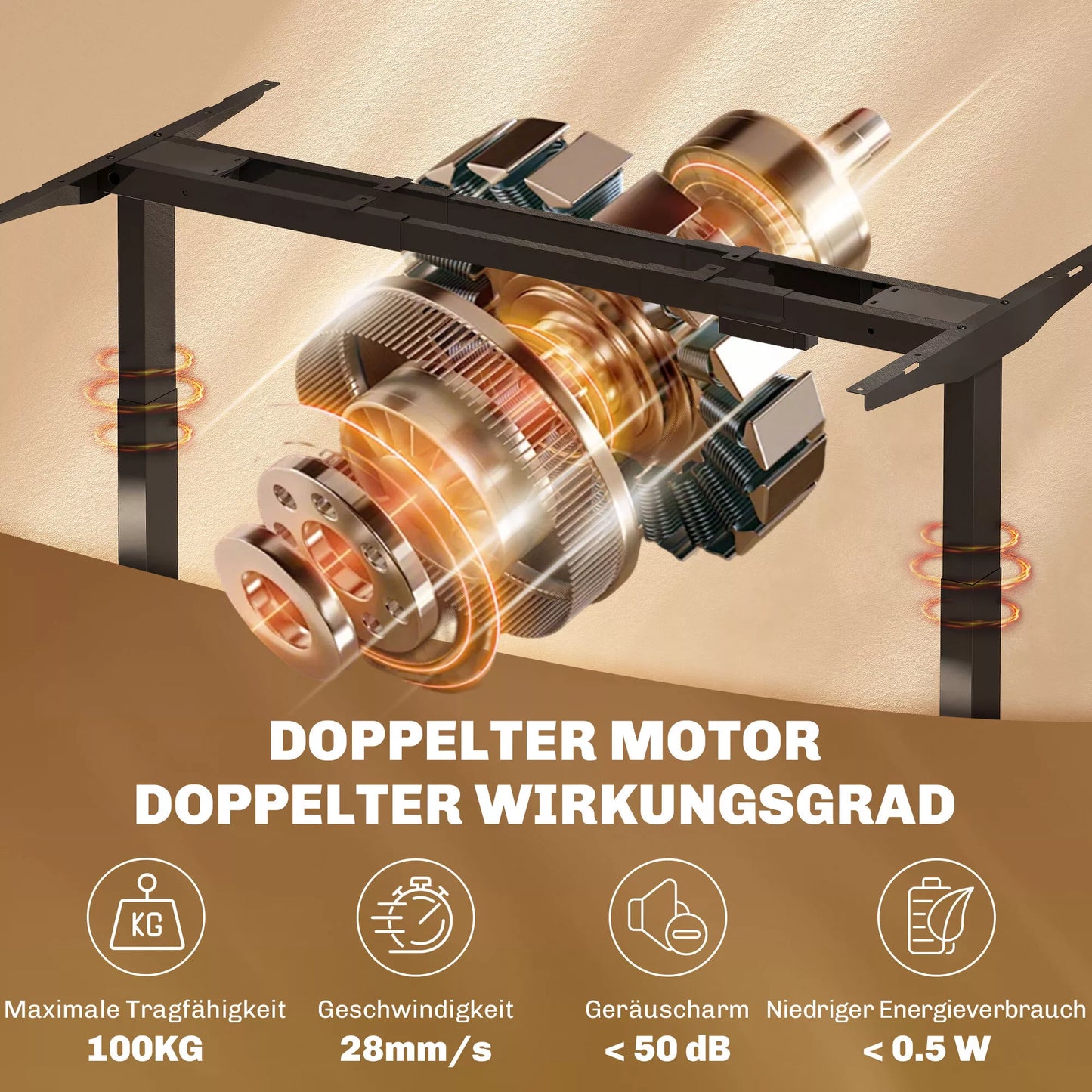 Elektrinis stalo rėmas, reguliuojamas aukštis, su atminties funkcija, plienas, juodas