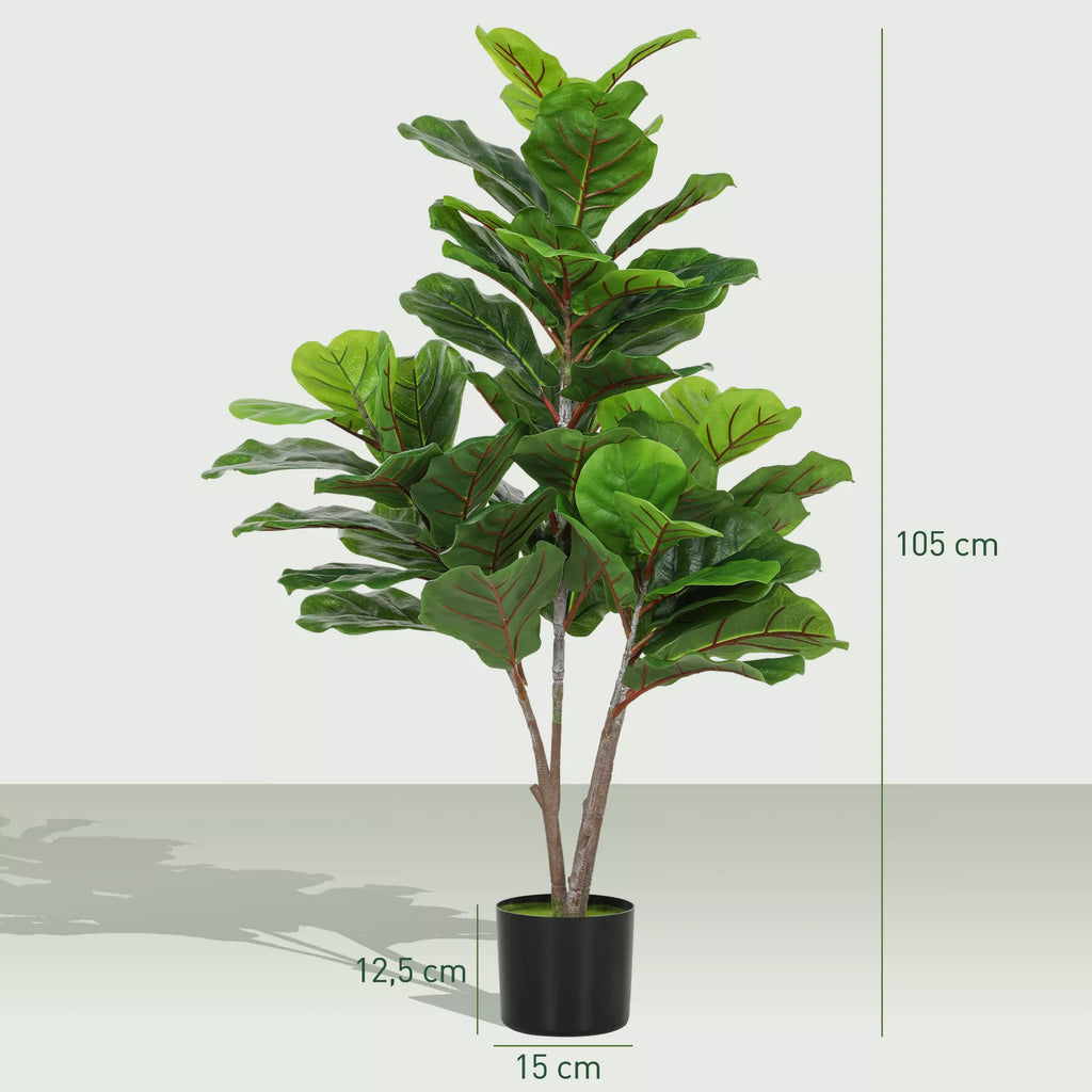 Dirbtinis fikusas Lyra, 110 cm, žalias