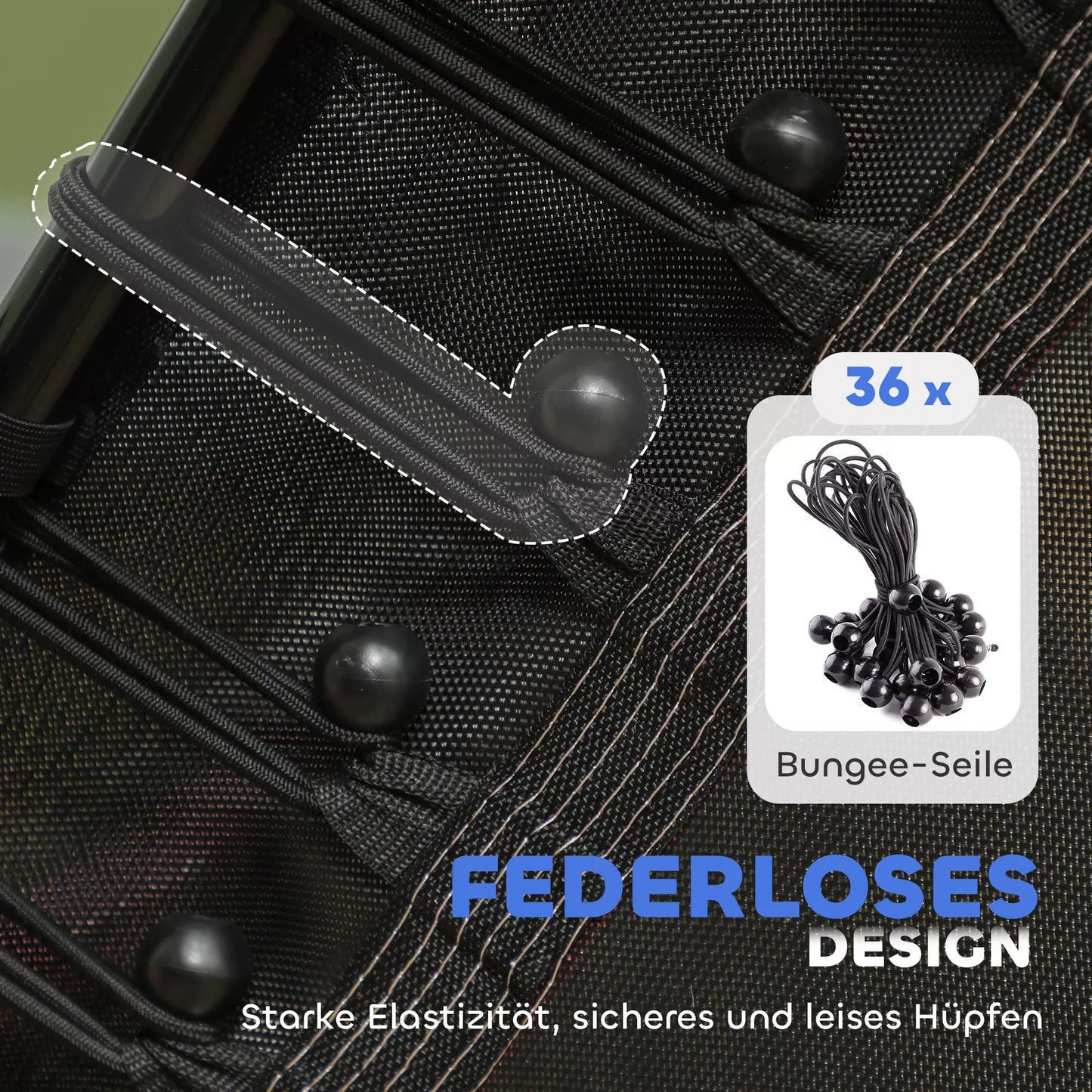 Batutas vaikams, Ø163,5 cm, su saugos tinklu, paminkštintas, plieninis, atlaikantis iki 50 kg