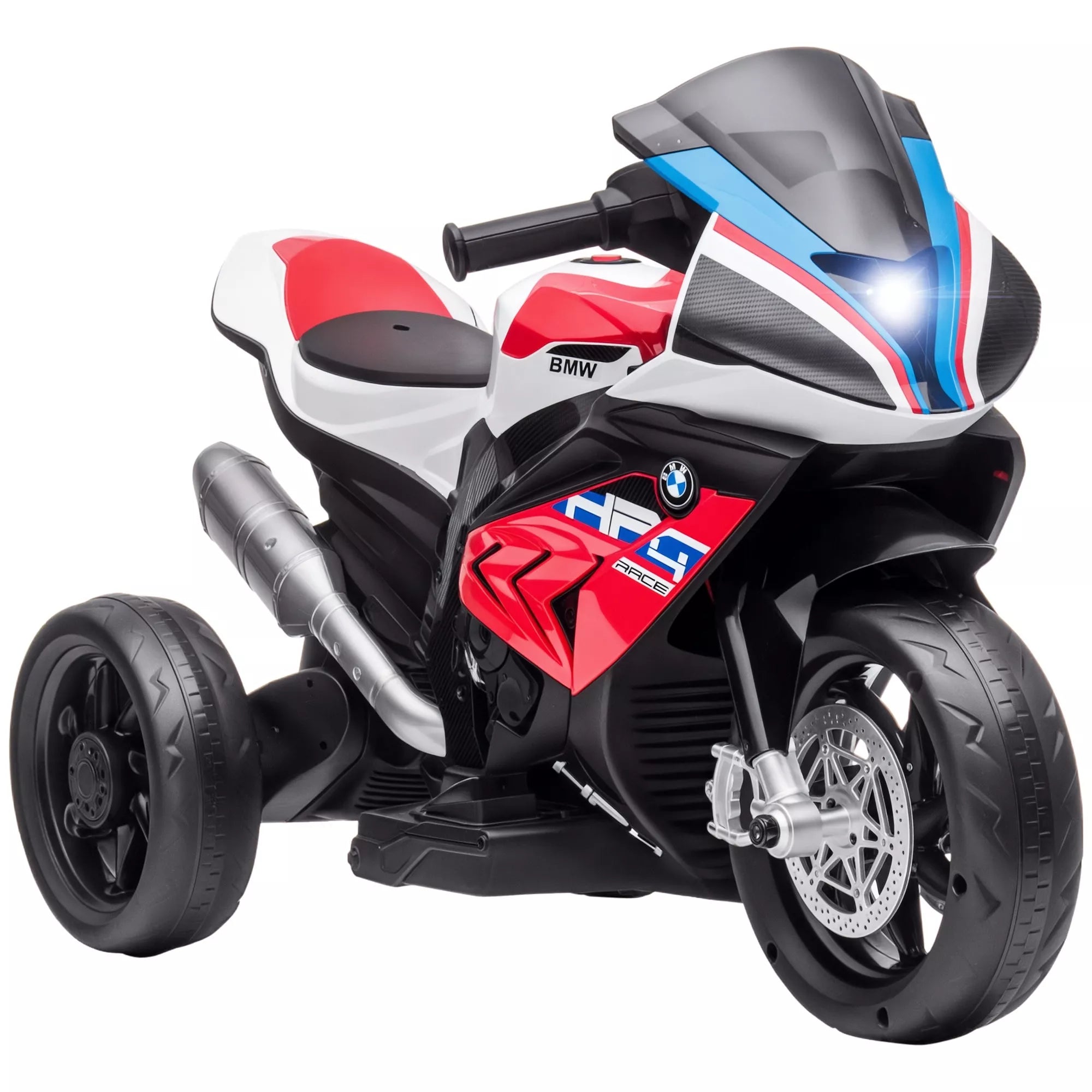 Vaikiškas motociklas, elektrinis motociklas, žibintai, 3 muzikos režimai, skirtas vaikams nuo 1,5 iki 5 metų, raudonas, 82,5 x 42 x 54 cm