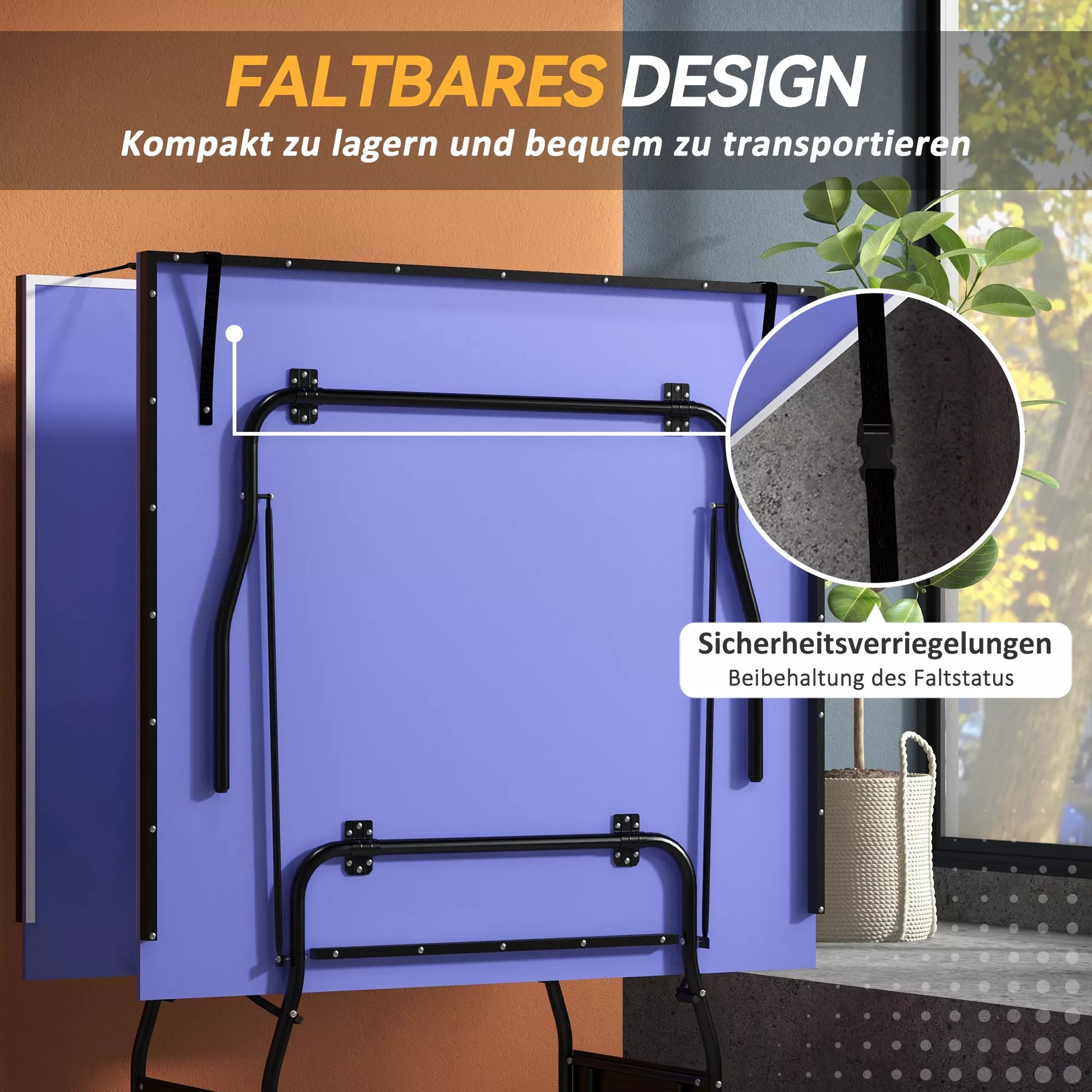 Sulankstomas stalo teniso stalas Mid Size Stalo teniso stalas su tinkleliu 3 kamuoliukai 12 mm stalviršis