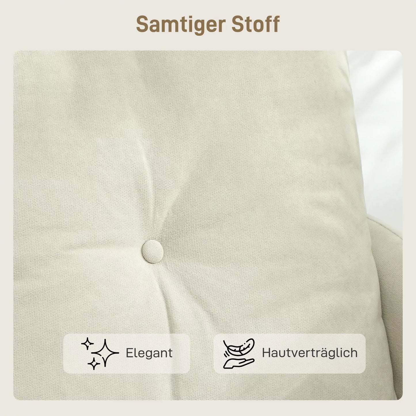 Dvivietė sofa su putplasčio užpildu ir audinio apmušalu, skirta svetainei, miegamajam, metalinis rėmas, kreminės baltos spalvos