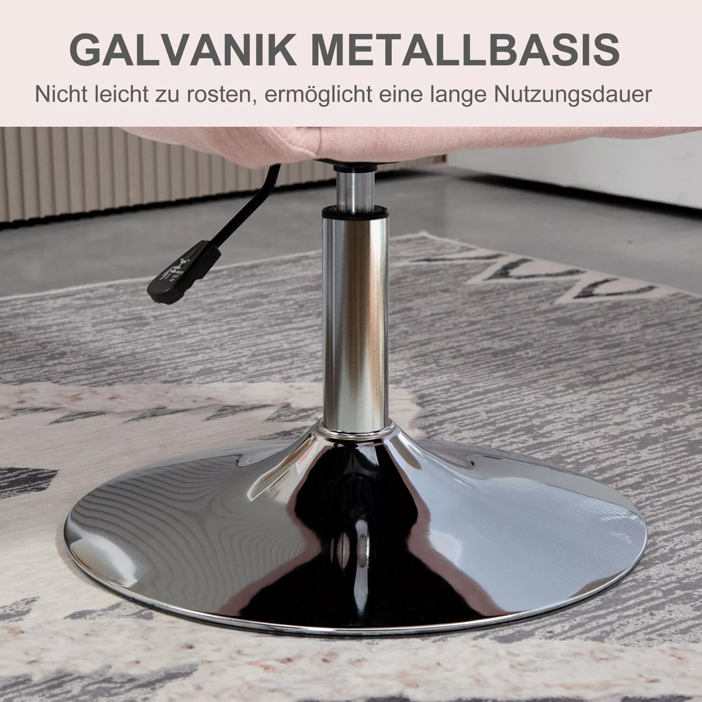 Pasukama kėdė, aukštyje reguliuojama biuro kėdė, poliesteris, metalas, 60 x 60 x 79-91 cm, tamsiai pilka